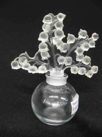 Appraisal: Lalique Crystal Perfume Bottle ''Lily of theValley'' frosted '' excellent