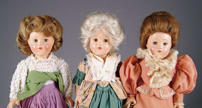 Appraisal: LOT OF THREE EFFANBEE HISTORICAL SERIES DOLLS From all original