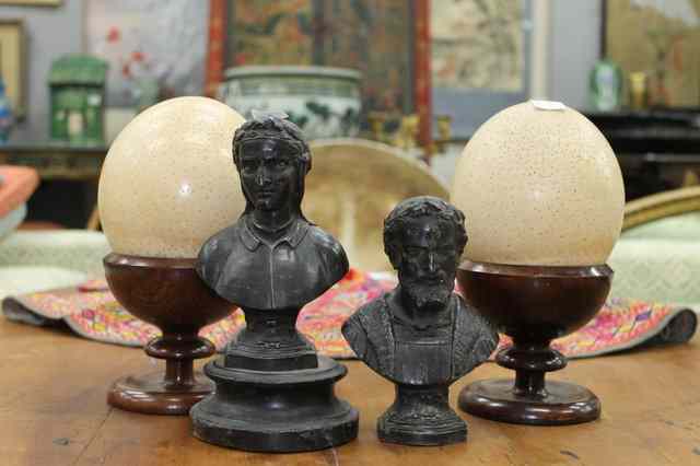 Appraisal: A PAIR OF SPELTER BUSTS one of Tasse the other