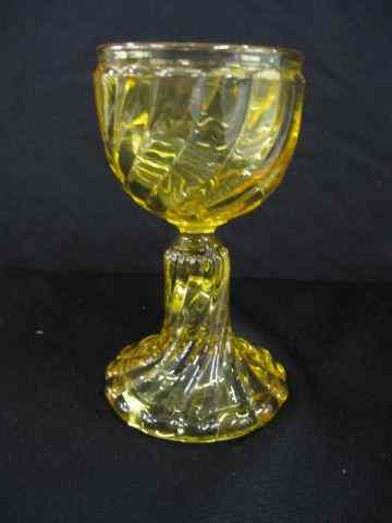 Appraisal: Baccarat Golden Topaz Glass Goblets swirl design pedestal bases ''