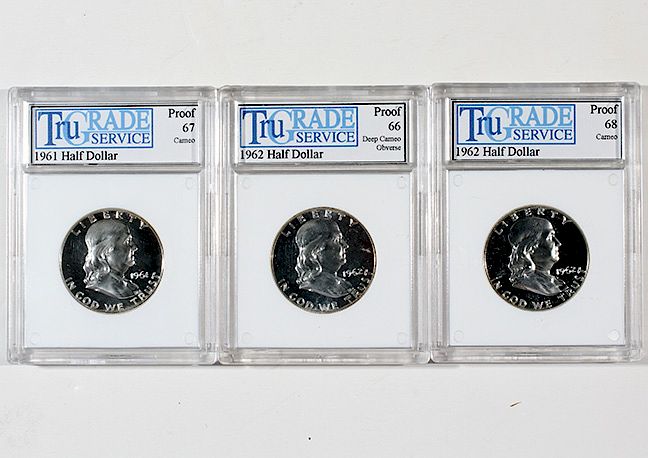 Appraisal: Franklin Proof Halves proof cameo proof deep cameo OB proof