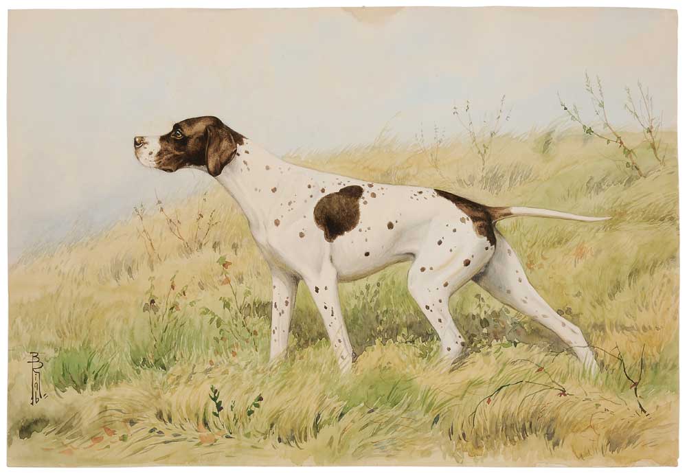 Appraisal: Boris Riab French Russian - English Pointer in a Landscape