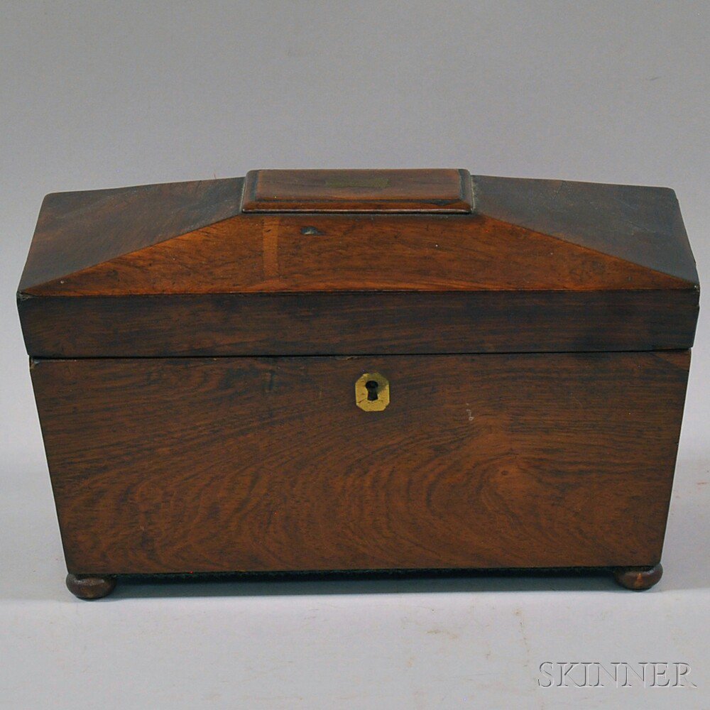 Appraisal: Regency Mahogany Tea Caddy England th century of casket-form top