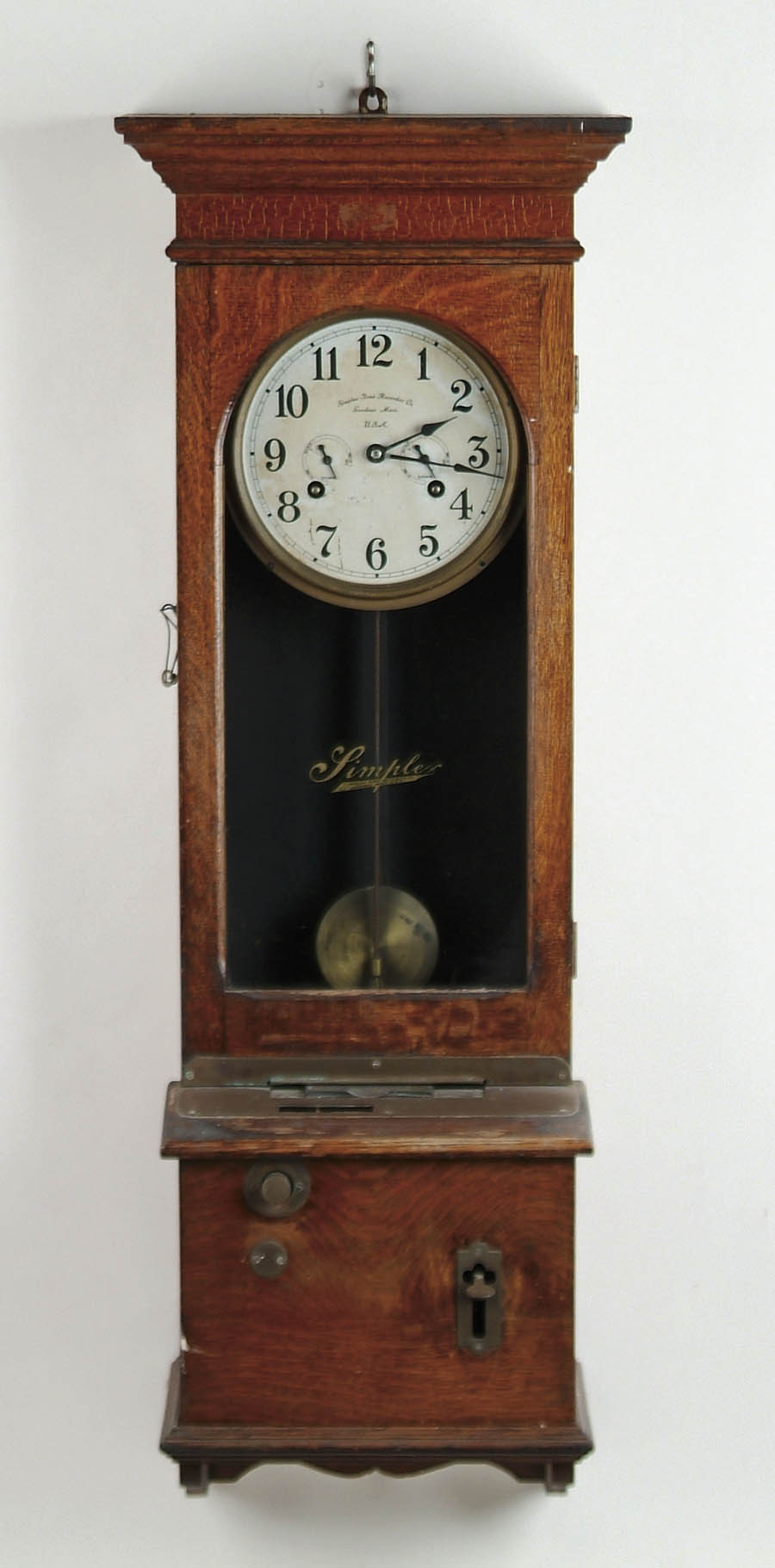 Appraisal: SIMPLEX TIME CLOCK Dial signed Simplex Time Recorder Co Gardner