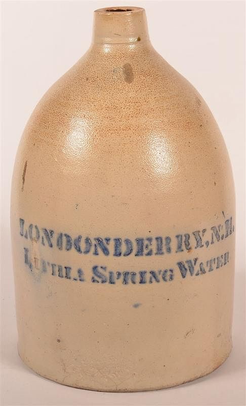 Appraisal: Londonderry NH Spring Water Stoneware Jug Londonderry NH Gal Spring