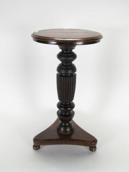 Appraisal: Vintage Oak Pedestal with round top some finish loss crack