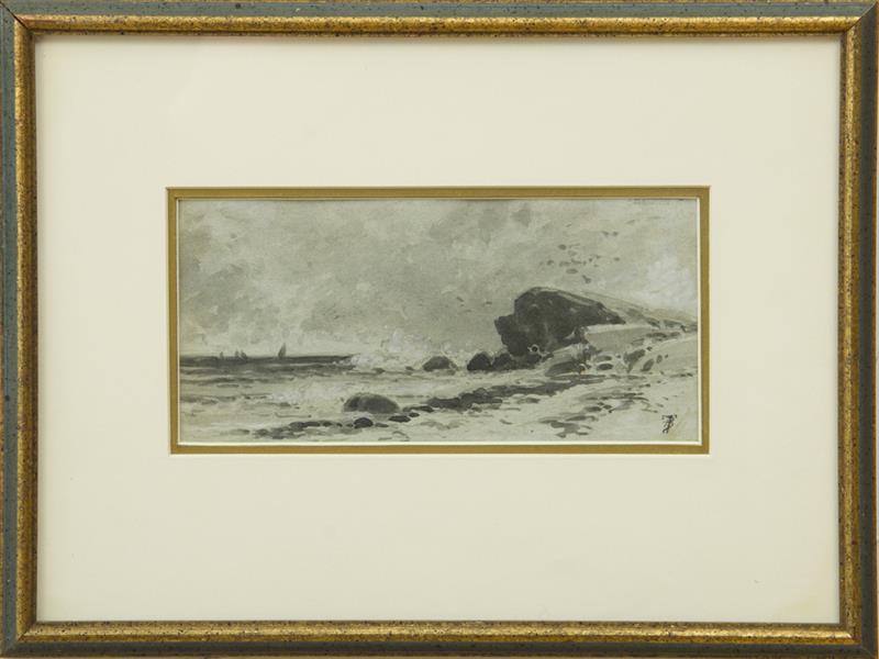 Appraisal: ALFRED T BRICHER - SEASCAPE Ink and wash with gouache