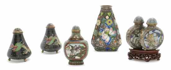 Appraisal: A Collection of Chinese Cloisonne Snuff Bottles comprised of a