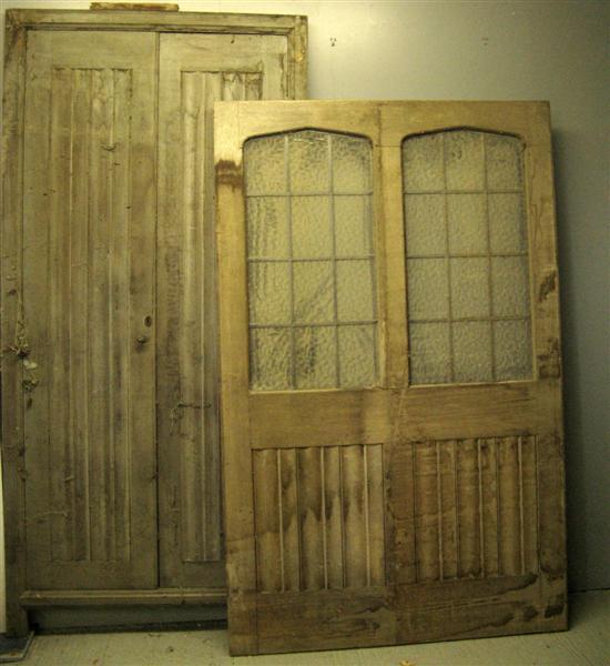 Appraisal: Pair of th century solid oak linenfold doors in oak