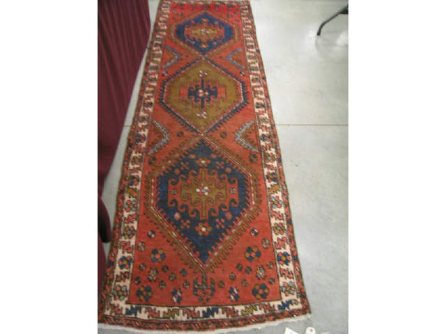 Appraisal: Malayer Persian Handmade Runner overall geometric stylized floral on deep