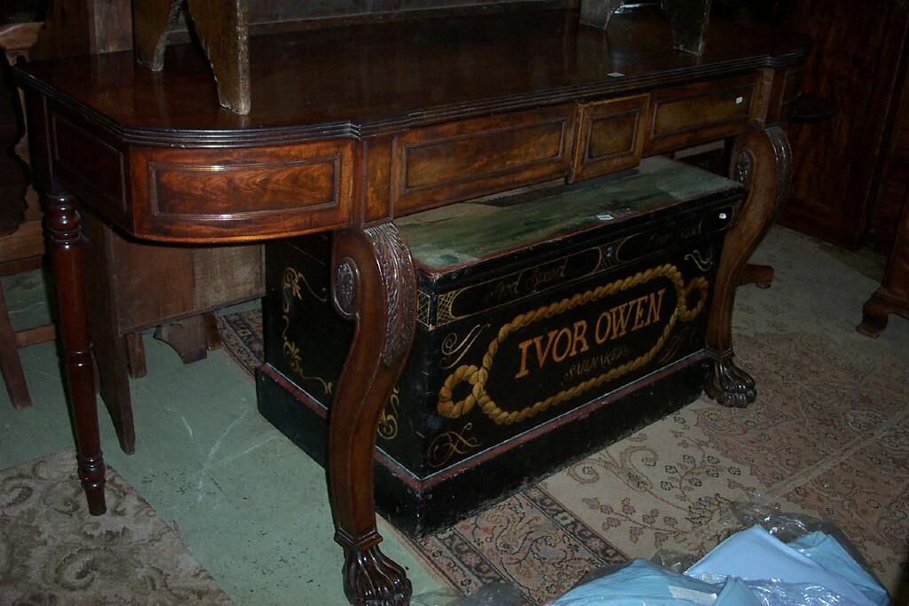 Appraisal: A good Regency mahogany serving table with curved ends and