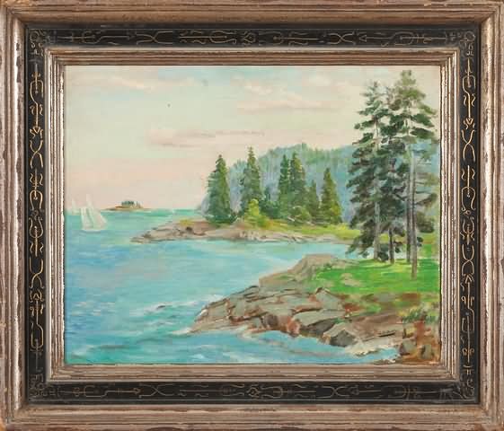 Appraisal: Acadia National Park Shoodic Point Maine Fresh Up oil on