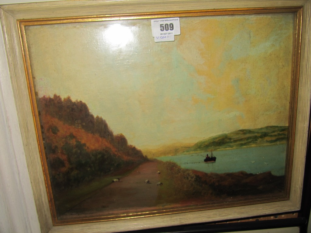 Appraisal: Oil on canvas loch scene unsigned