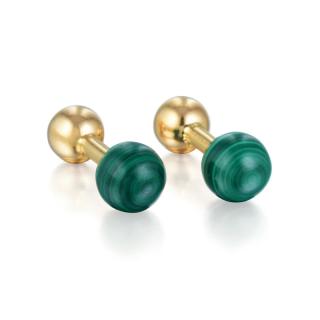 Appraisal: Tiffany Co Malachite and Gold Cufflinks Crafted out of K