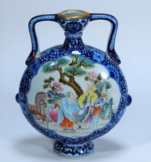 Appraisal: Chinese Porcelain Nude Women Moonflask Vase CHINA TH CENTURY A