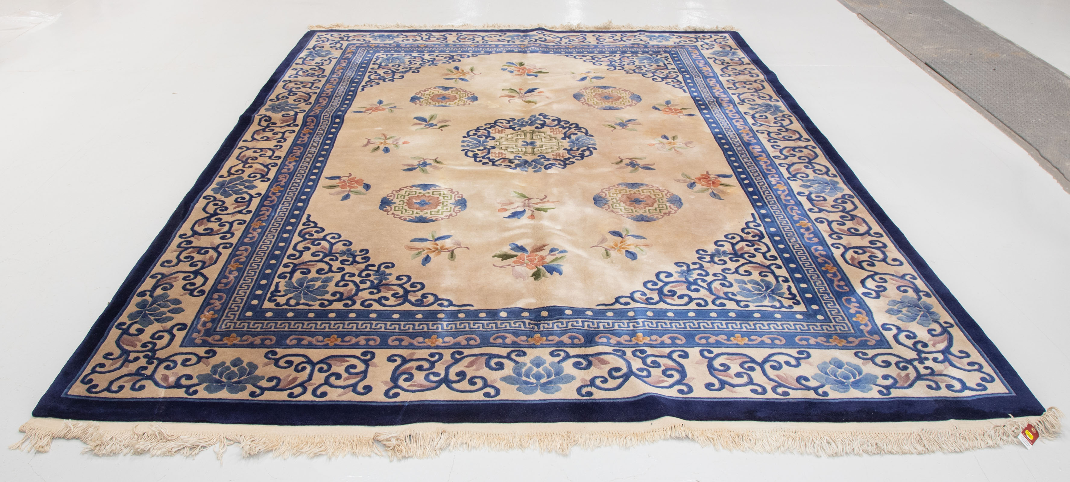 Appraisal: CHINESE -LINE CARPET X Fourth quarter- th century hand-knotted wool