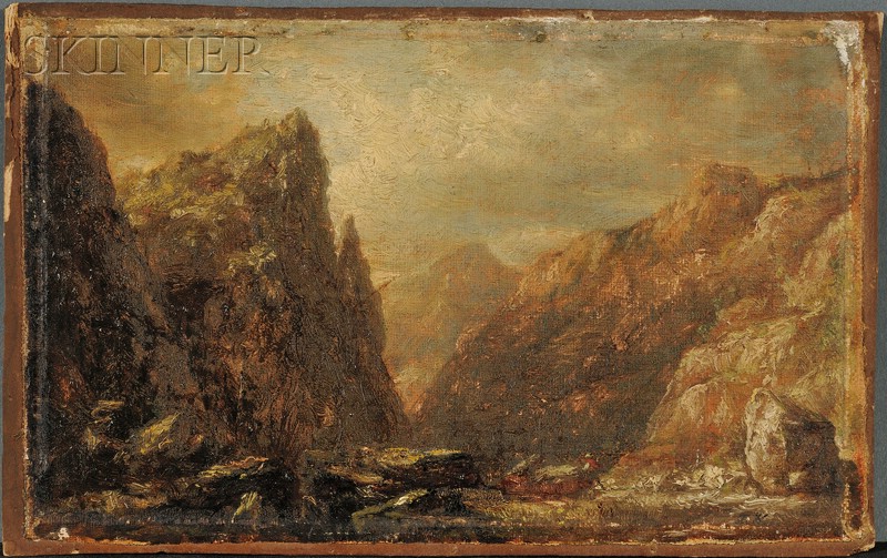 Appraisal: British School th Century Mountainous Landscape Initialed T H l