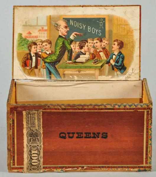 Appraisal: Noisy Boys Cigar Box Description Depicting a teacher teaching boys