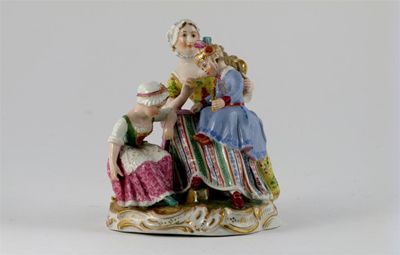 Appraisal: A French porcelain figural group of a mother and her