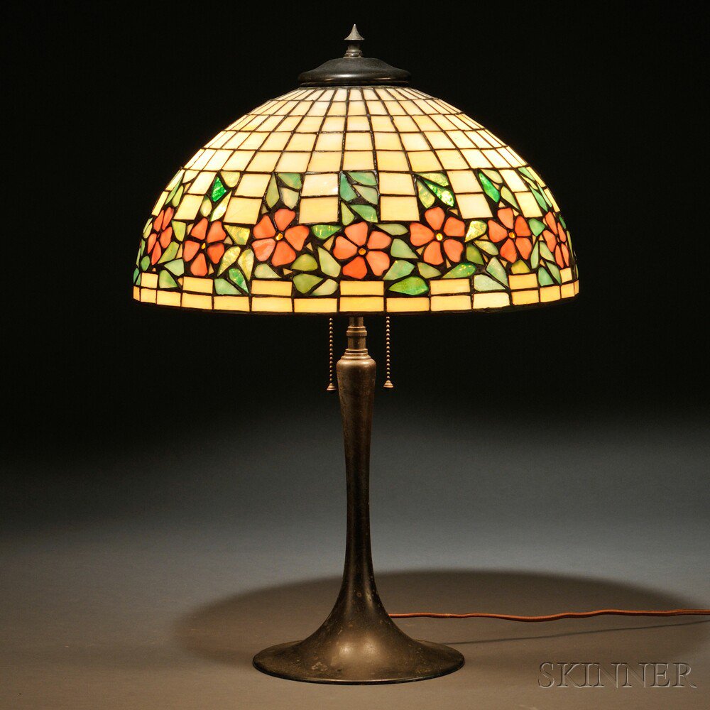 Appraisal: Mosaic Glass Table Lamp Attributed to Unique Art Glass and