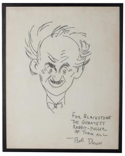 Appraisal: Dunn Bob American Napkin Caricature of Blackstone Circa s Ink