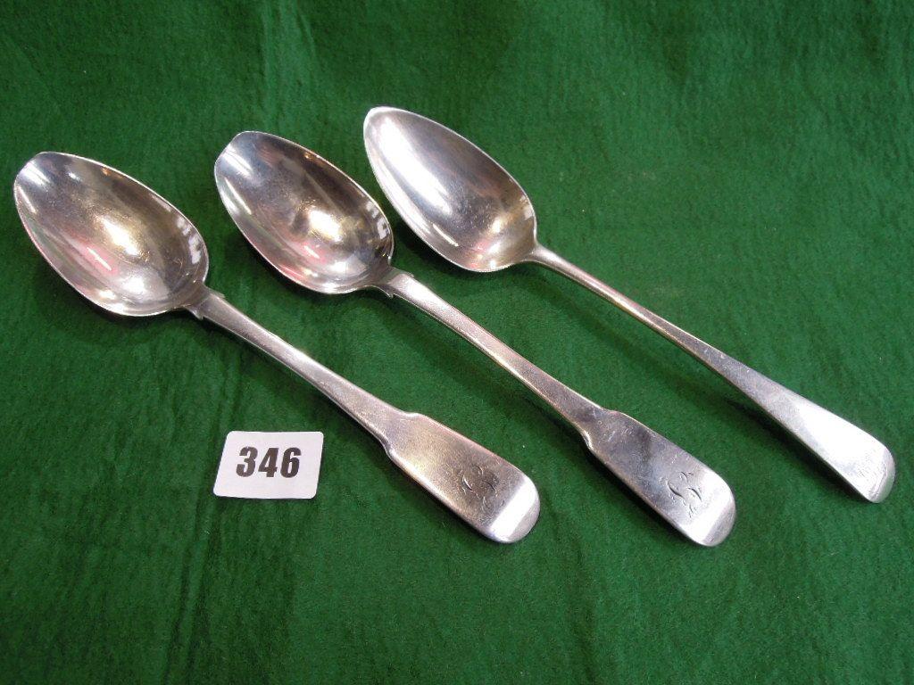 Appraisal: A pair of George III silver serving spoons Exeter by