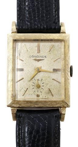 Appraisal: Vintage gent's wristwatch Longines-Wittnauer Watch Company kt yellow gold rectangular