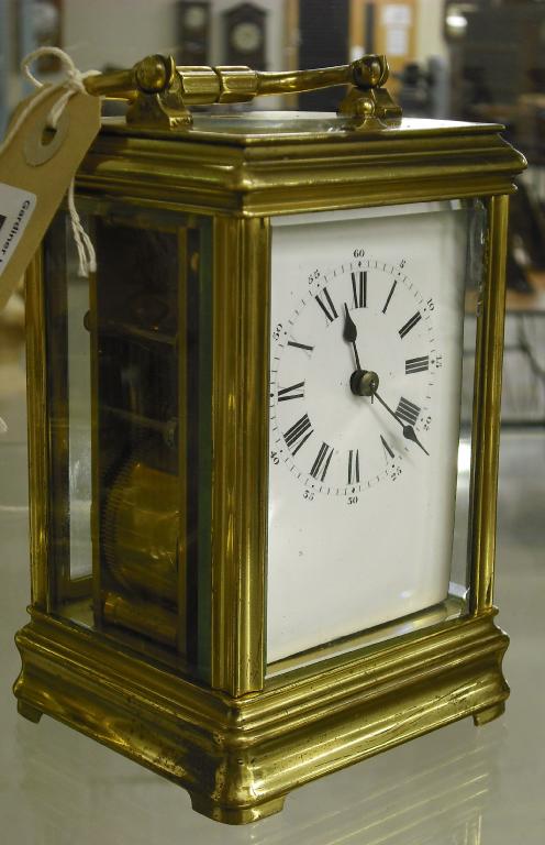 Appraisal: Repeater alarm carriage clock with unusual alarm dial with Arabic