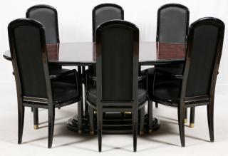 Appraisal: HENREDON 'SCENE THREE' DINING TABLE CHAIRS PCS HENREDON 'SCENE THREE'