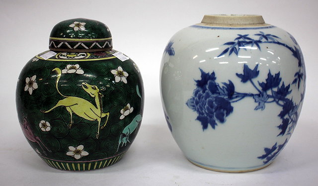 Appraisal: A LATE TH CENTURY CHINESE BLUE AND WHITE PORCELAIN GINGER