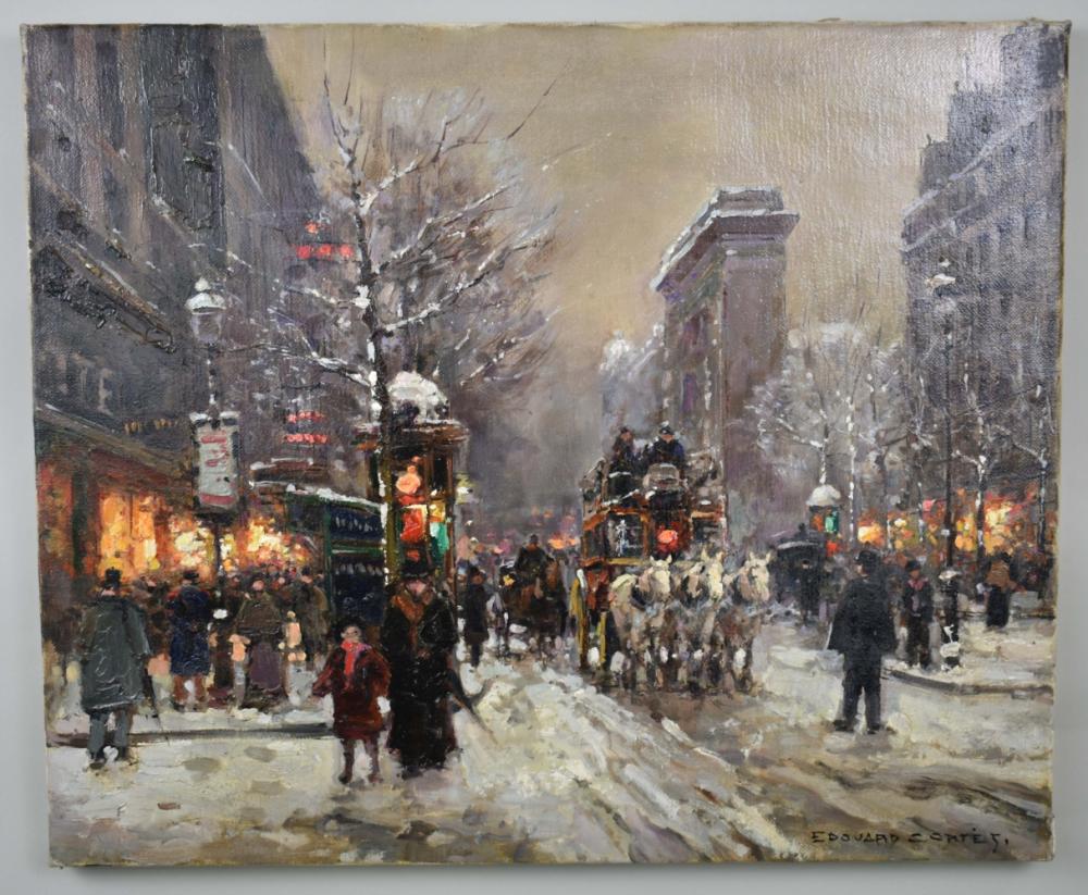 Appraisal: ATTRIBUTED TO EDOUARD CORTES FRENCH - Port Saint Denis Paris