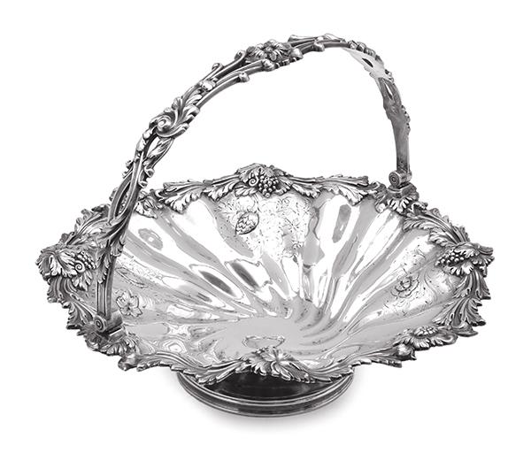 Appraisal: A FLUTED CIRCULAR WILLIAM IV STERLING SILVER CAKE BASKETMAKER'S MARK