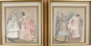 Appraisal: Pair of Framed Pictures th C Ladies Each print depicting