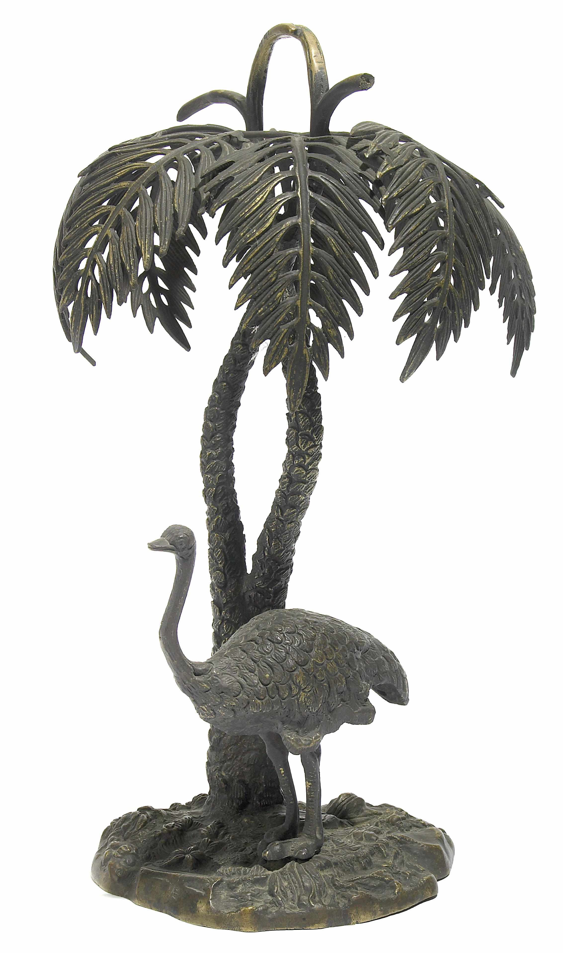 Appraisal: An Austrian bronze ostrich and palm tree figure early th