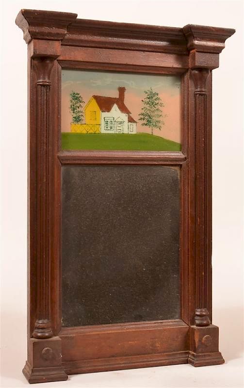 Appraisal: Federal Painted Architectural Framed Mirror Federal Painted Softwood Small Architectural