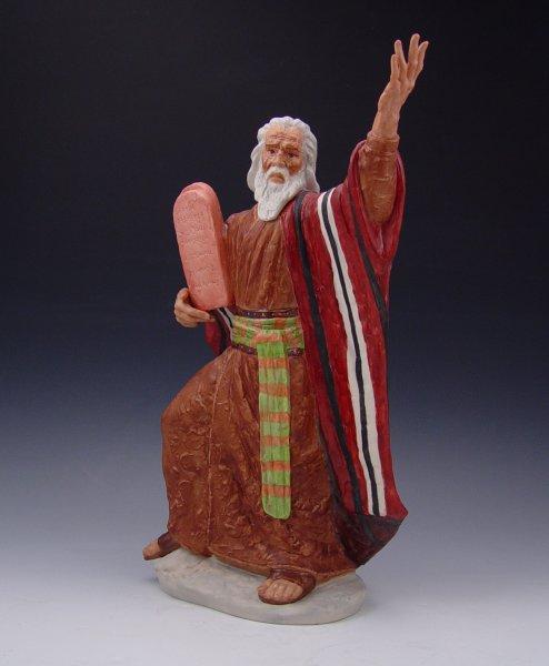 Appraisal: LASZLO ISPANKY BISQUE MODEL OF MOSES Holding table of commandments