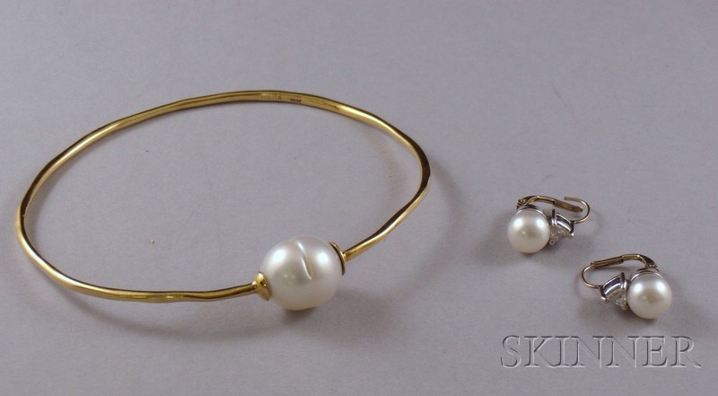 Appraisal: Ippolita Pearl and kt Gold Bracelet and a Pair of