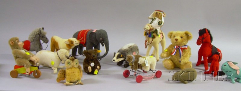 Appraisal: Ten Steiff Animal Toys and Six Assorted Cloth Animal Toys