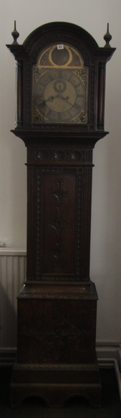 Appraisal: A th century oak eight day longcase clock the arch