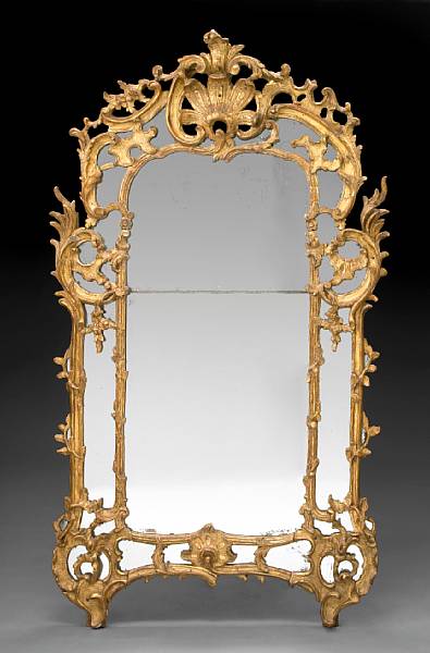 Appraisal: A Continental Rococo giltwood pier mirror late th early th