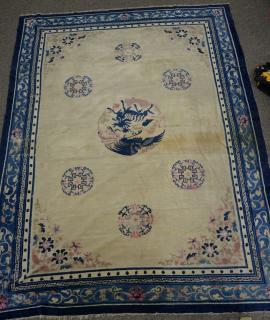 Appraisal: Peking Chinese Oriental carpet worn ' x ' Peking Chinese