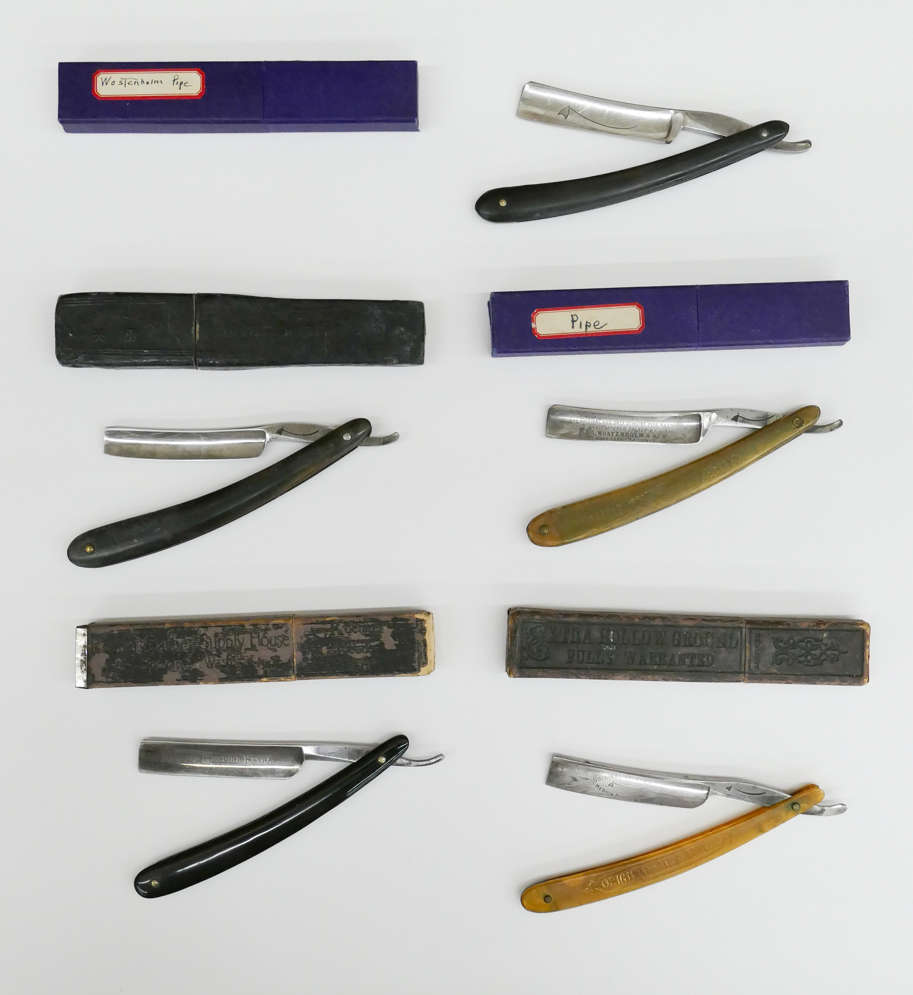 Appraisal: Tray pc Antique Straight Razors Includes 'Barber Genuine Extra' with