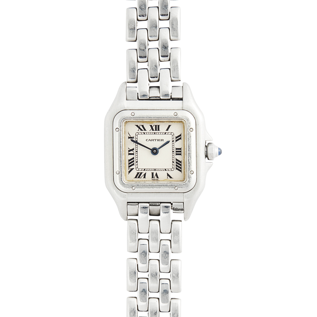 Appraisal: CARTIER - A lady's stainless steel wrist watchPanth re model