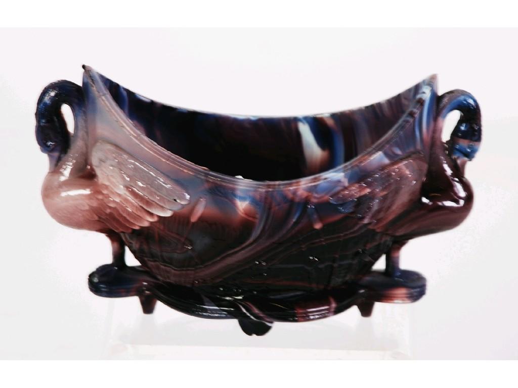 Appraisal: LATE VICTORIAN SOWERBY MOULDED MARBLED GLASS DISH boat shaped with