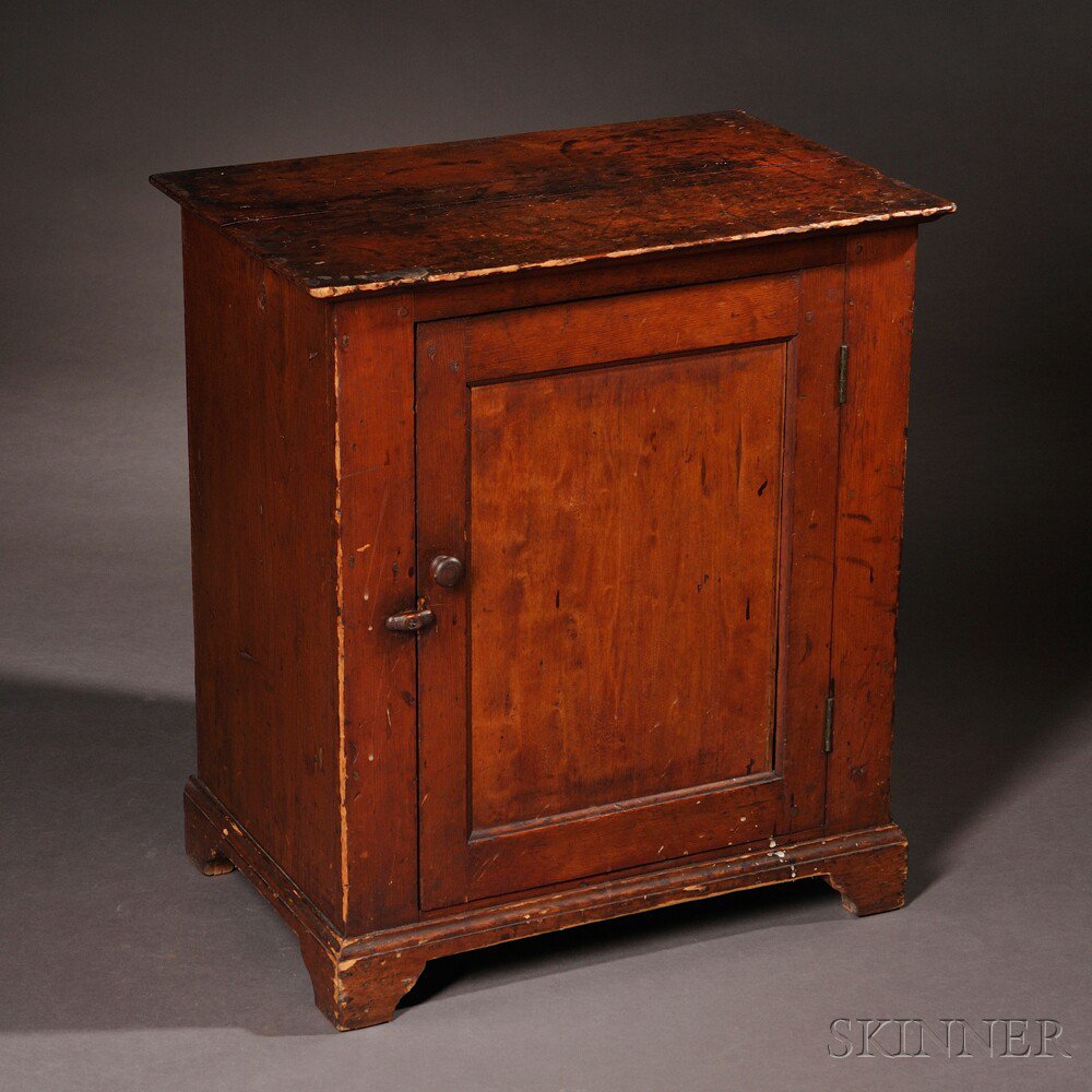 Appraisal: Shaker Pine Pan Cupboard New Lebanon New York c molded