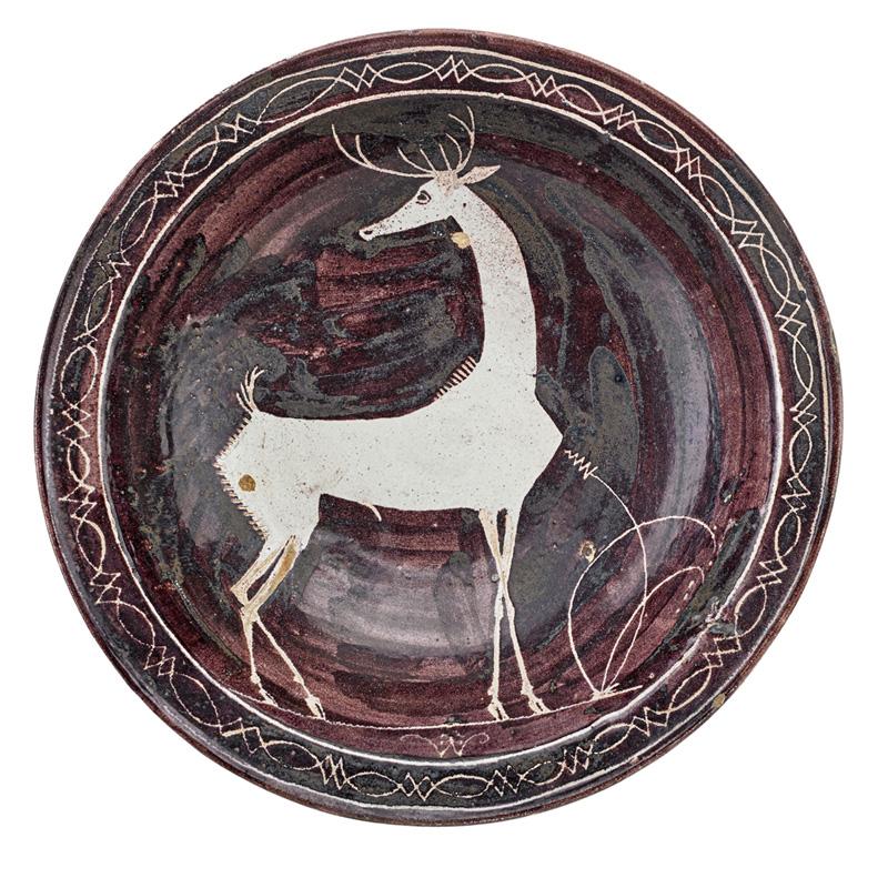 Appraisal: WILLIAM HUNT DIEDERICH Fine bowl with stag Condition Report Three