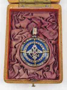 Appraisal: A Russian hallmarked enamel gold diamond and silver pendant the