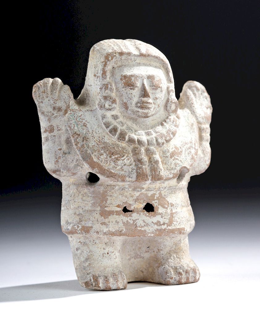 Appraisal: Maya Jaina Terracotta Figural Rattle Pre-Columbian Jaina Campeche Mexico Maya