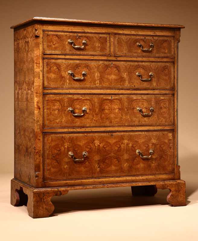 Appraisal: A William and Mary style oak and oyster-veneered chest of