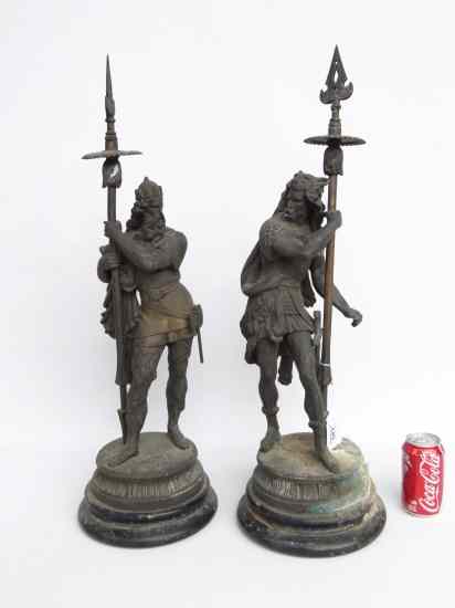 Appraisal: Pair Victorian pot metal clock figures '' Ht